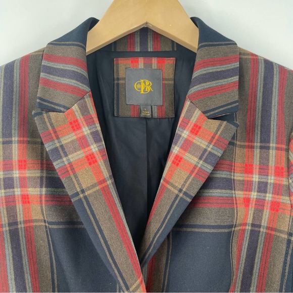 OUTBACK RED Blazer Jacket Plaid Prep Academia Business Casual Office Work Large - Picture 5 of 12